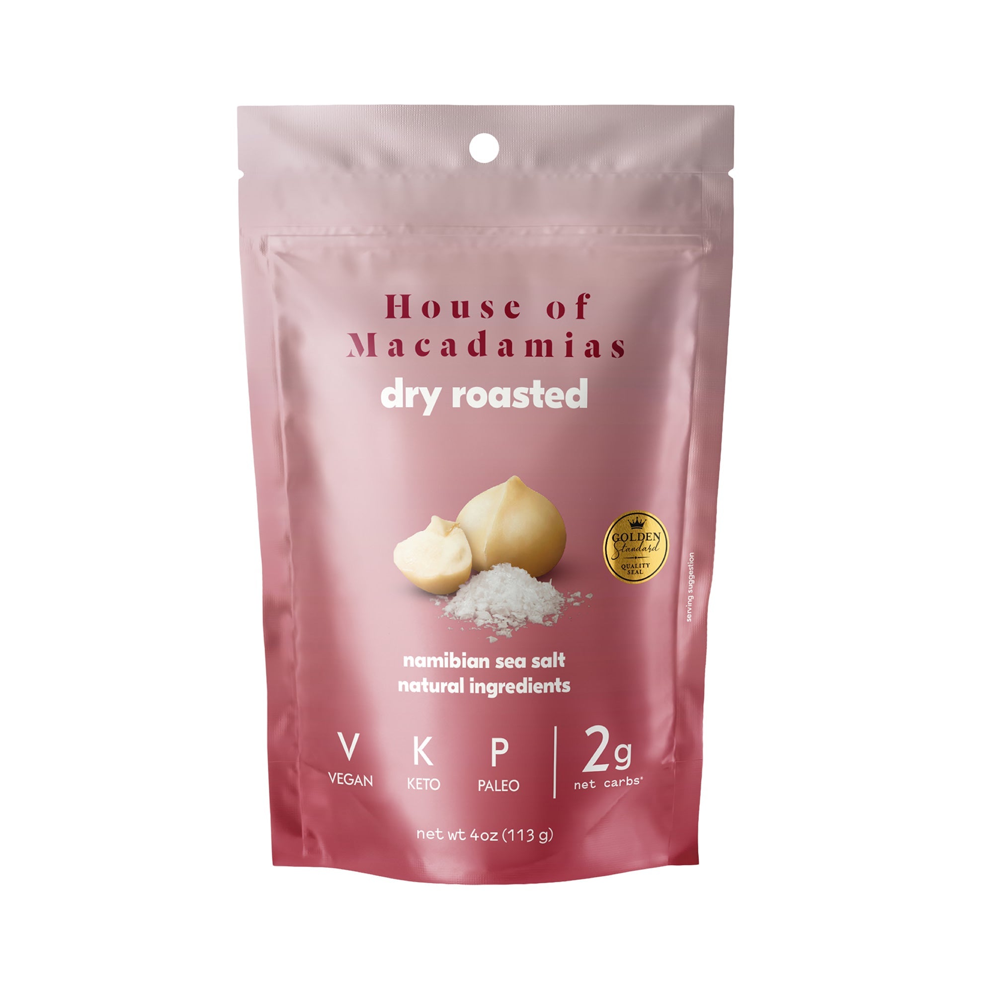 Dry Roasted Macadamia Nuts with Namibian Sea Salt (4oz x 6 Bags)